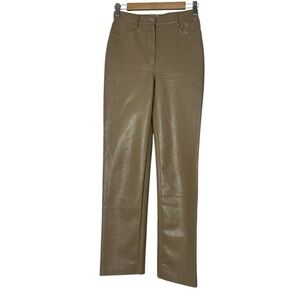 Wilfred Pants Woman's Size 2  High Rise Faux‎ Leather Straight Leg Winter Cozy